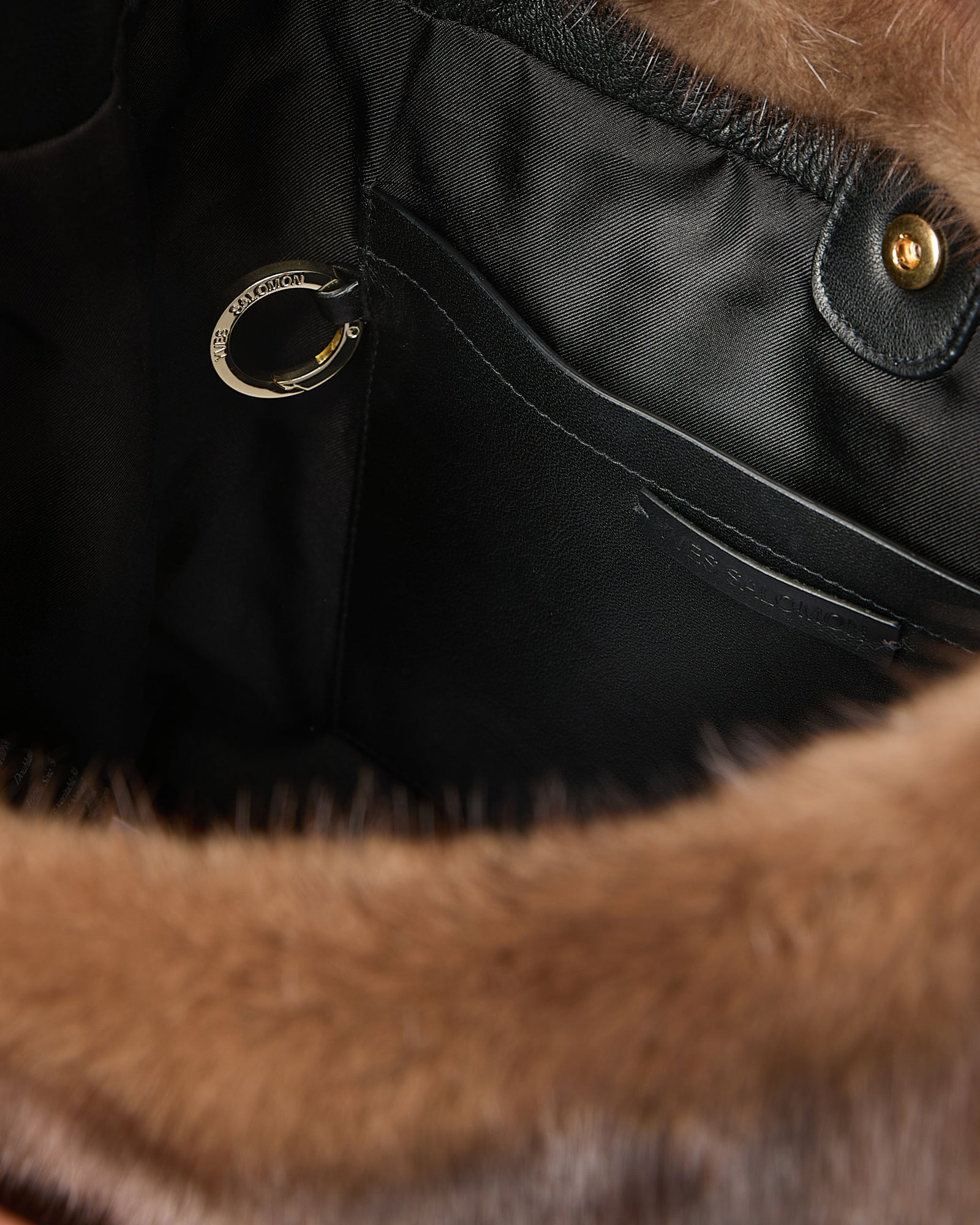 Mink fur bag with lamnskin details -Yves Salomon
