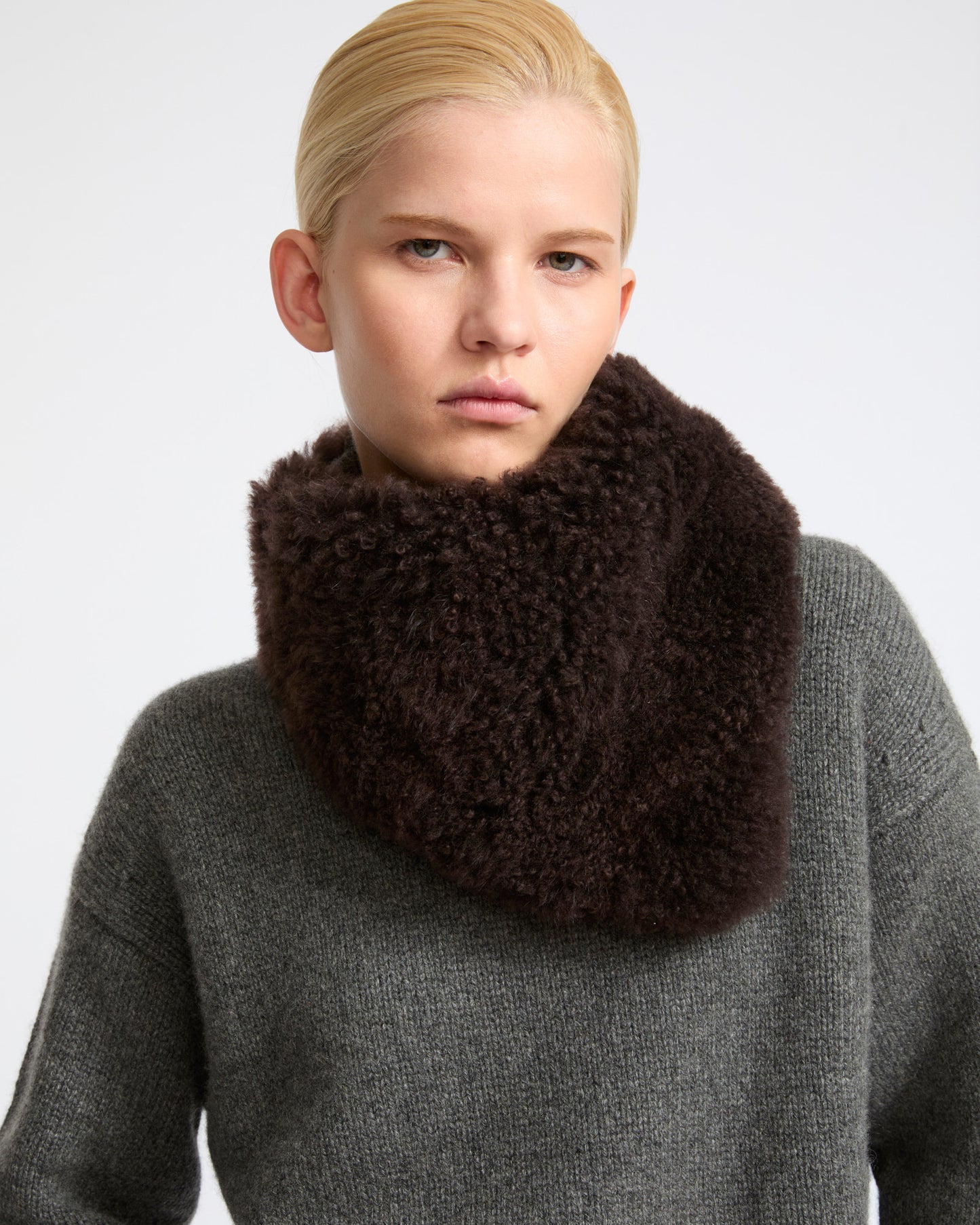 Cashmere lambskin shearling bandana - Yves Salomon - New Fall Winter Collection