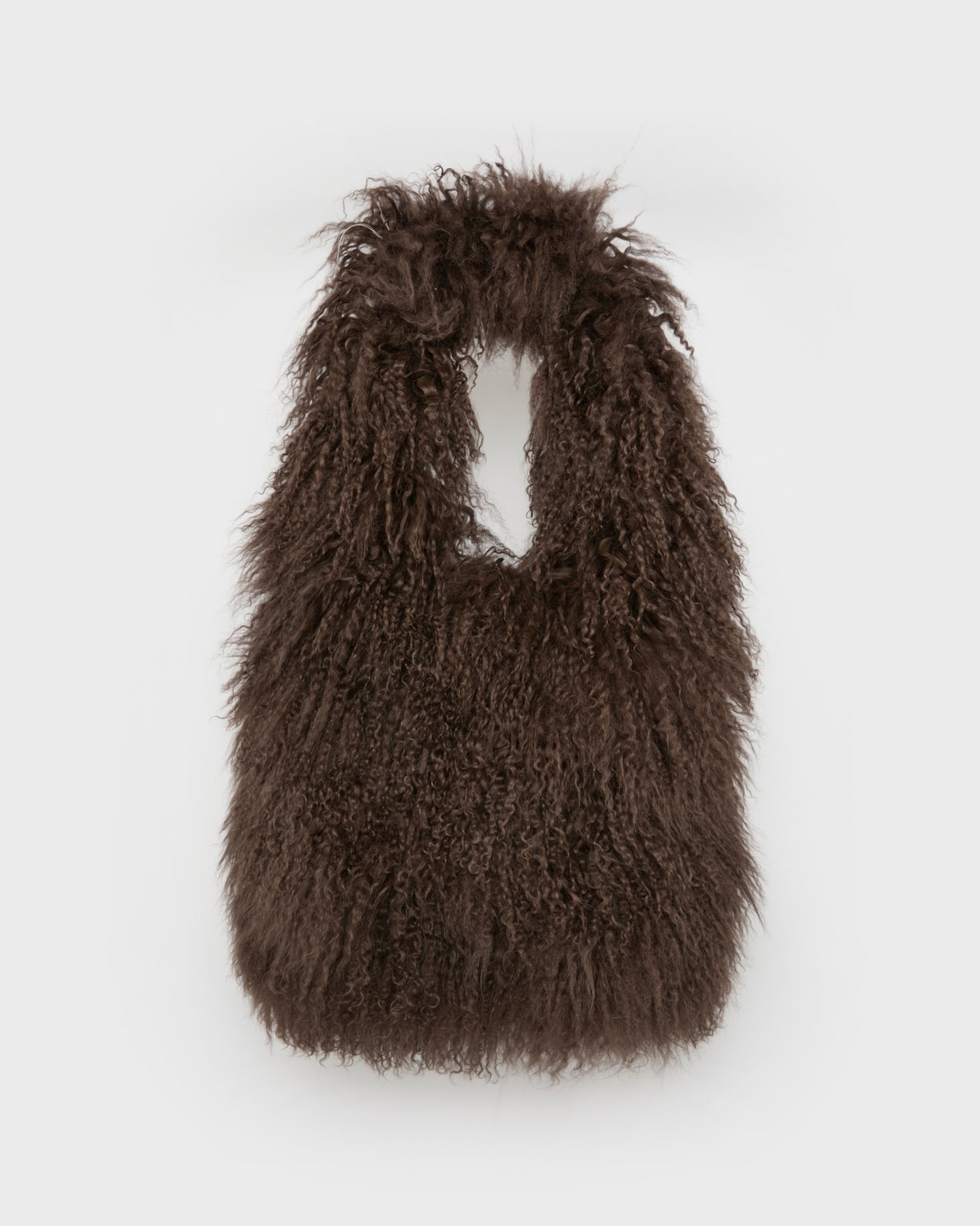 Long-Haired Lamb and Leather Bag -Yves Salomon