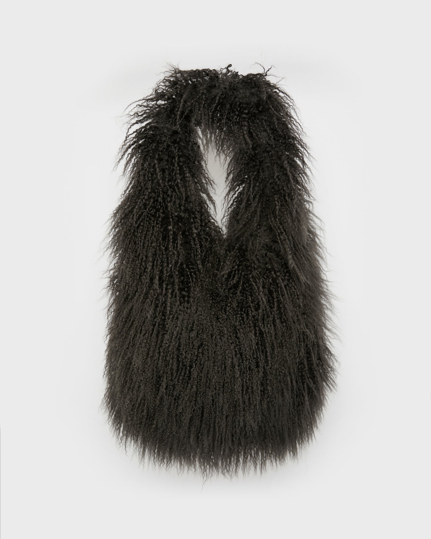 Long-Haired Lamb and Leather Bag -Yves Salomon
