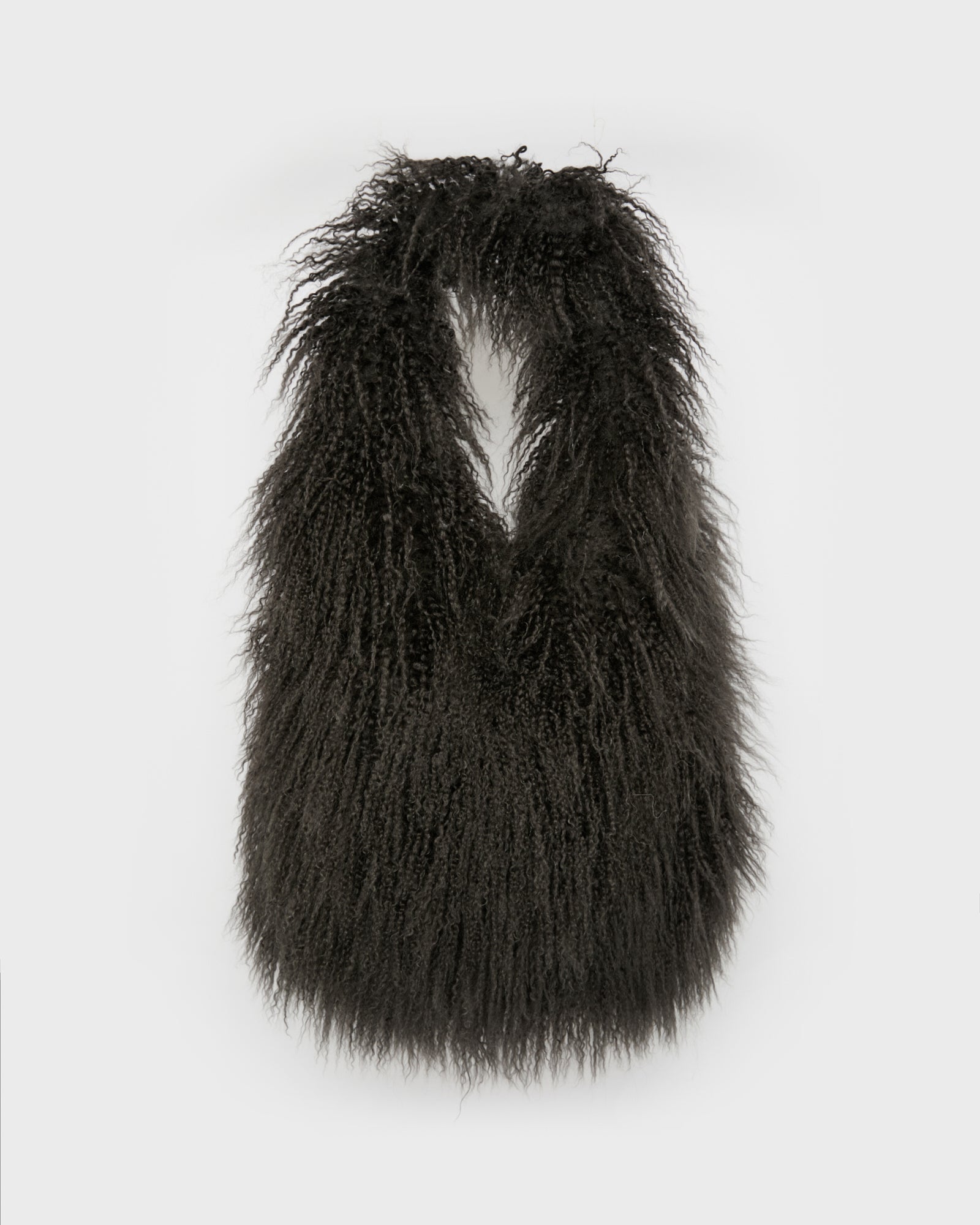 Long-Haired Lamb and Leather Bag -Yves Salomon