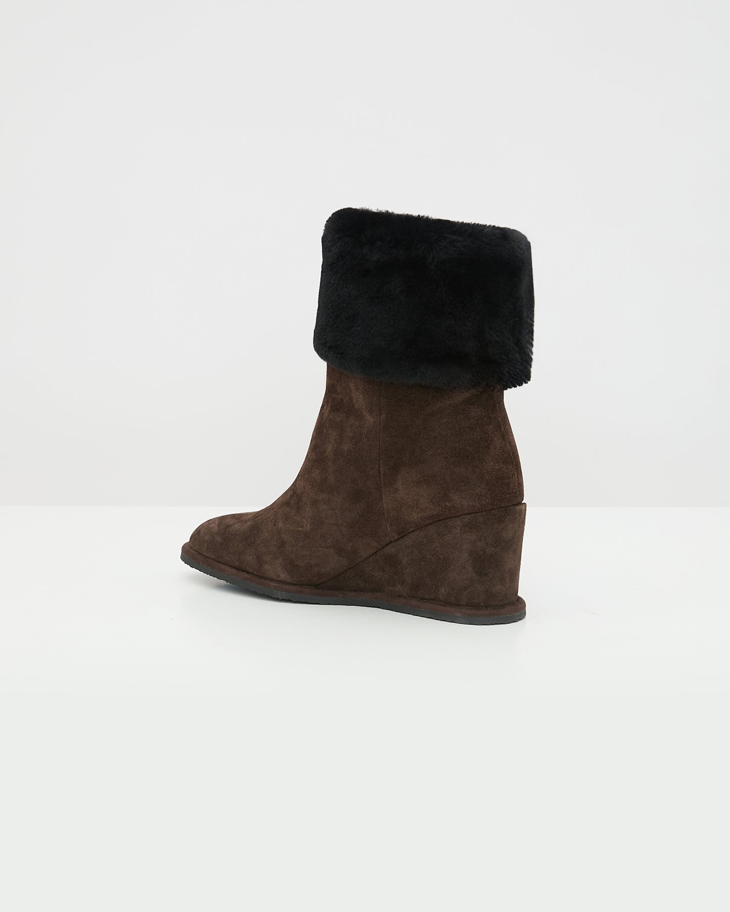 Wedge boots in Merino lambskin shearling -Yves Salomon