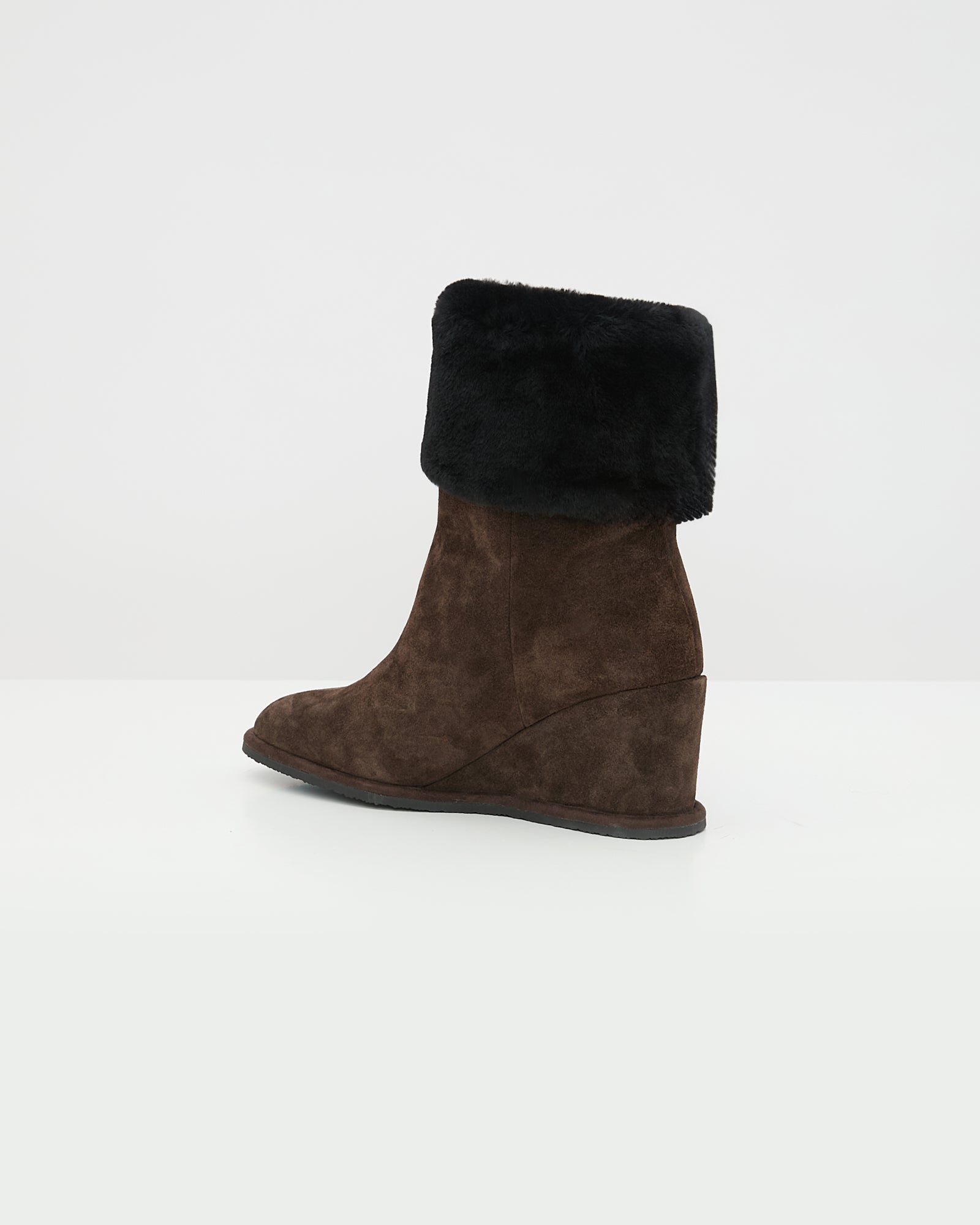Wedge boots in Merino lambskin shearling -Yves Salomon