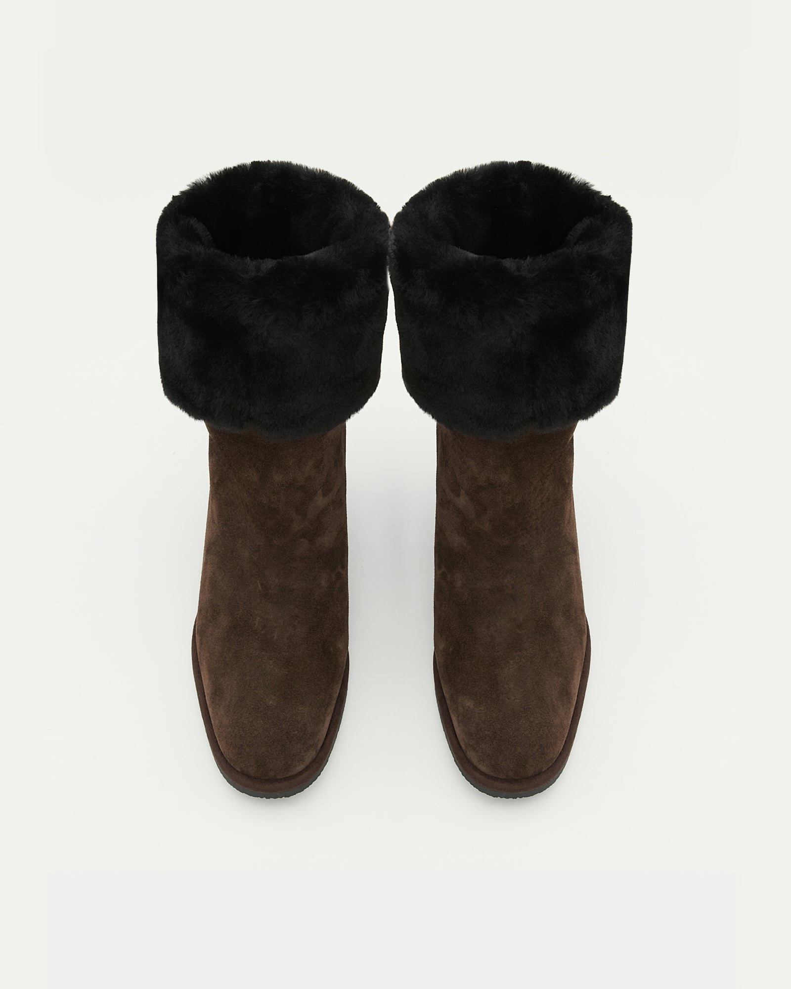Wedge boots in Merino lambskin shearling -Yves Salomon