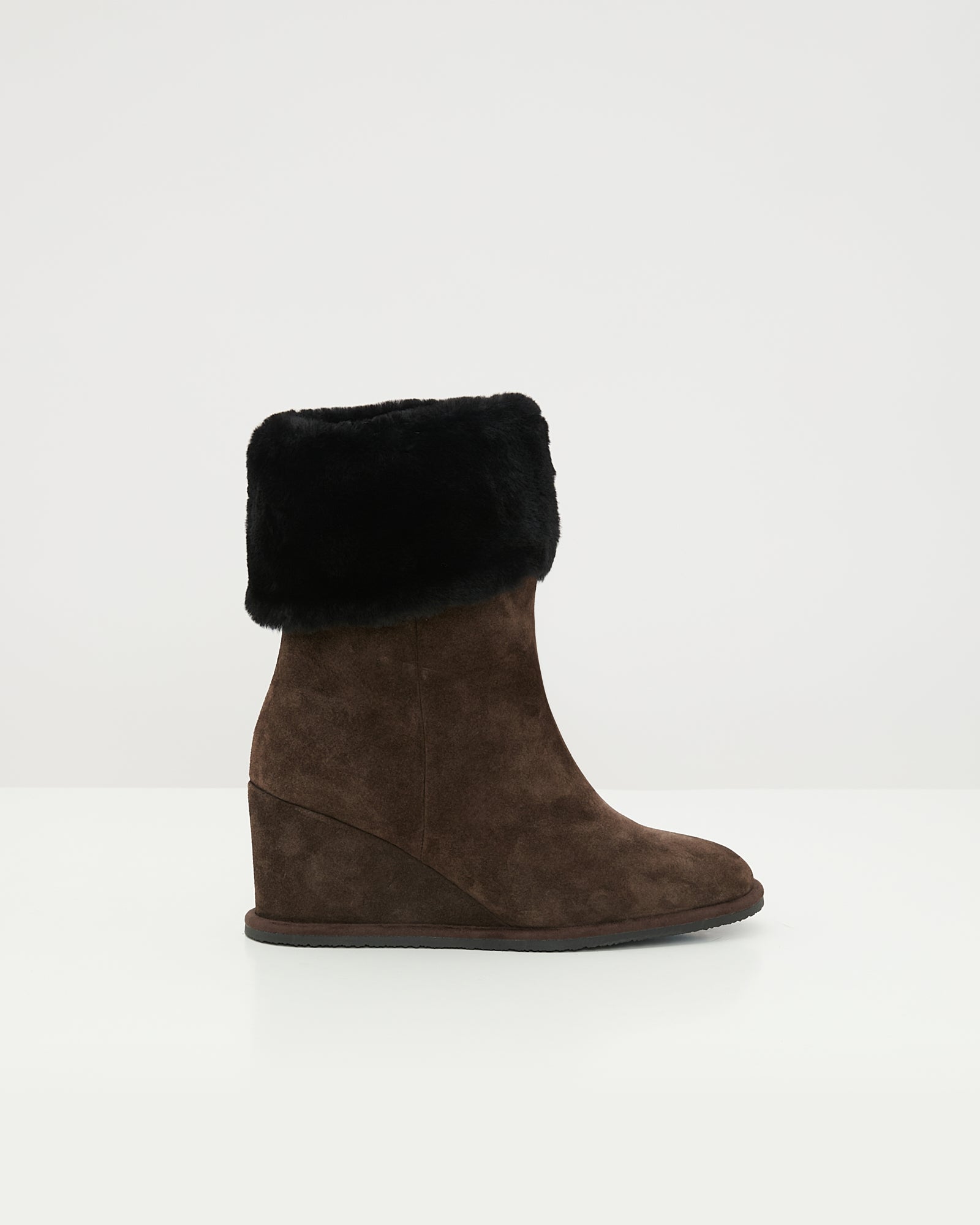 Wedge boots in Merino lambskin shearling -Yves Salomon