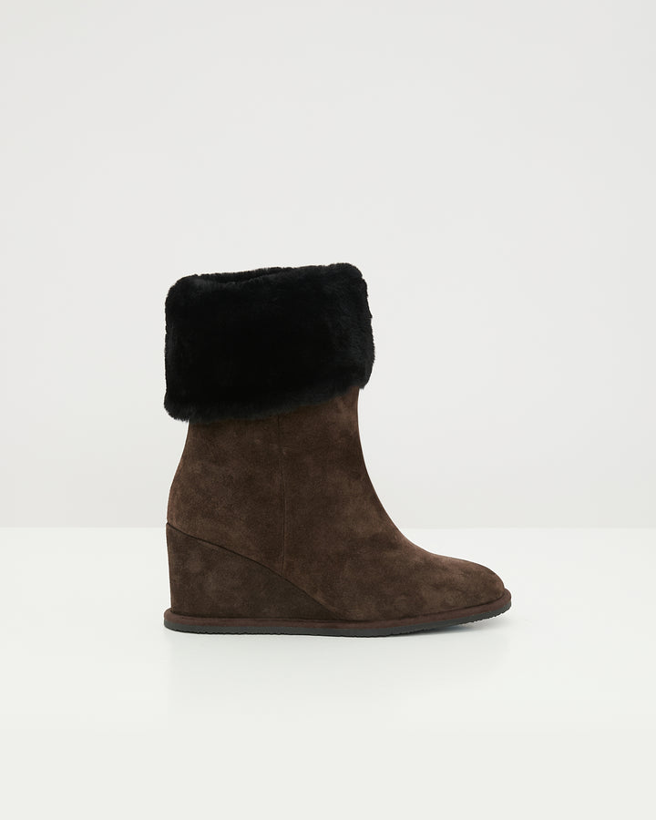 Wedge boots in Merino lambskin shearling -Yves Salomon