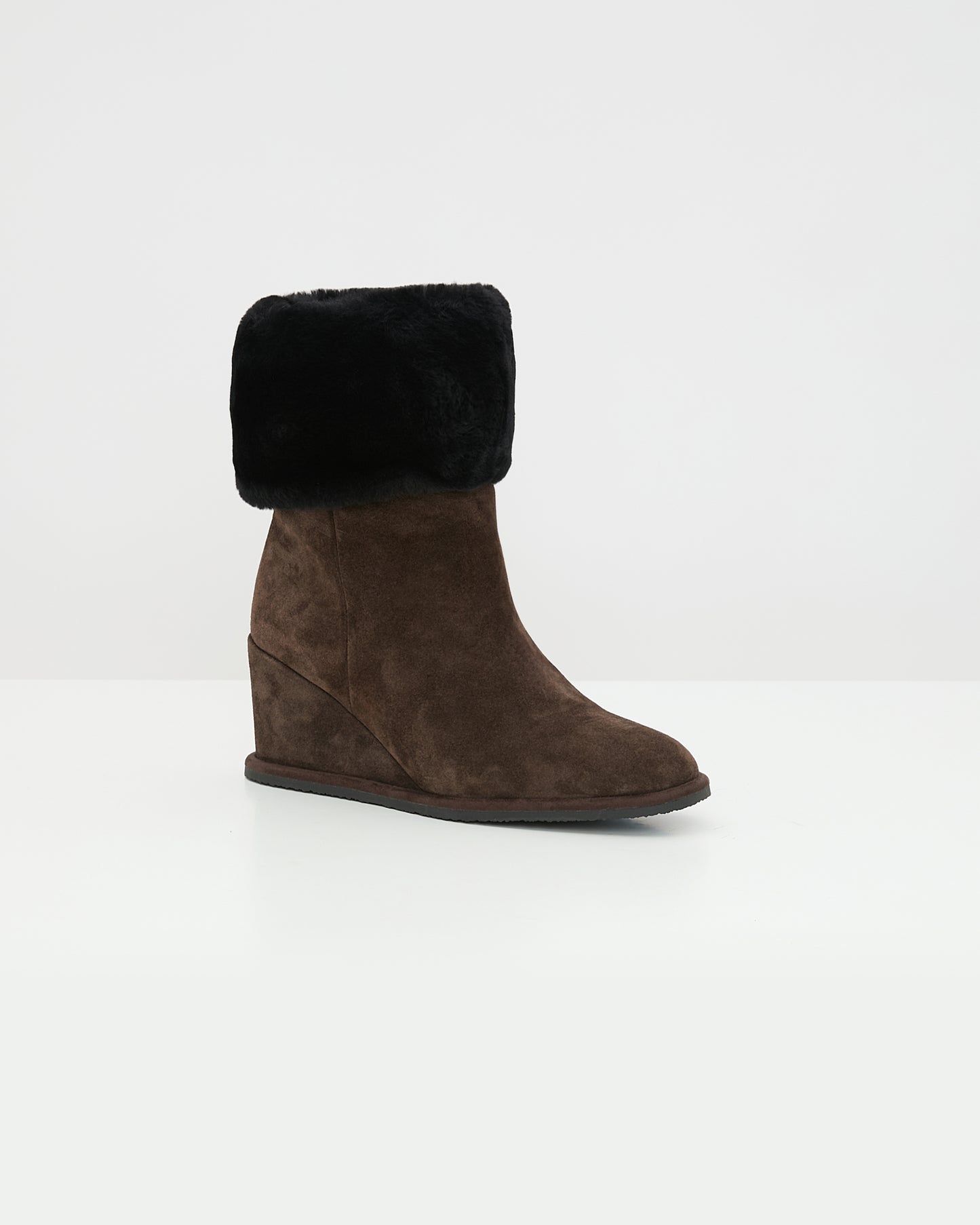 Wedge boots in Merino lambskin shearling -Yves Salomon