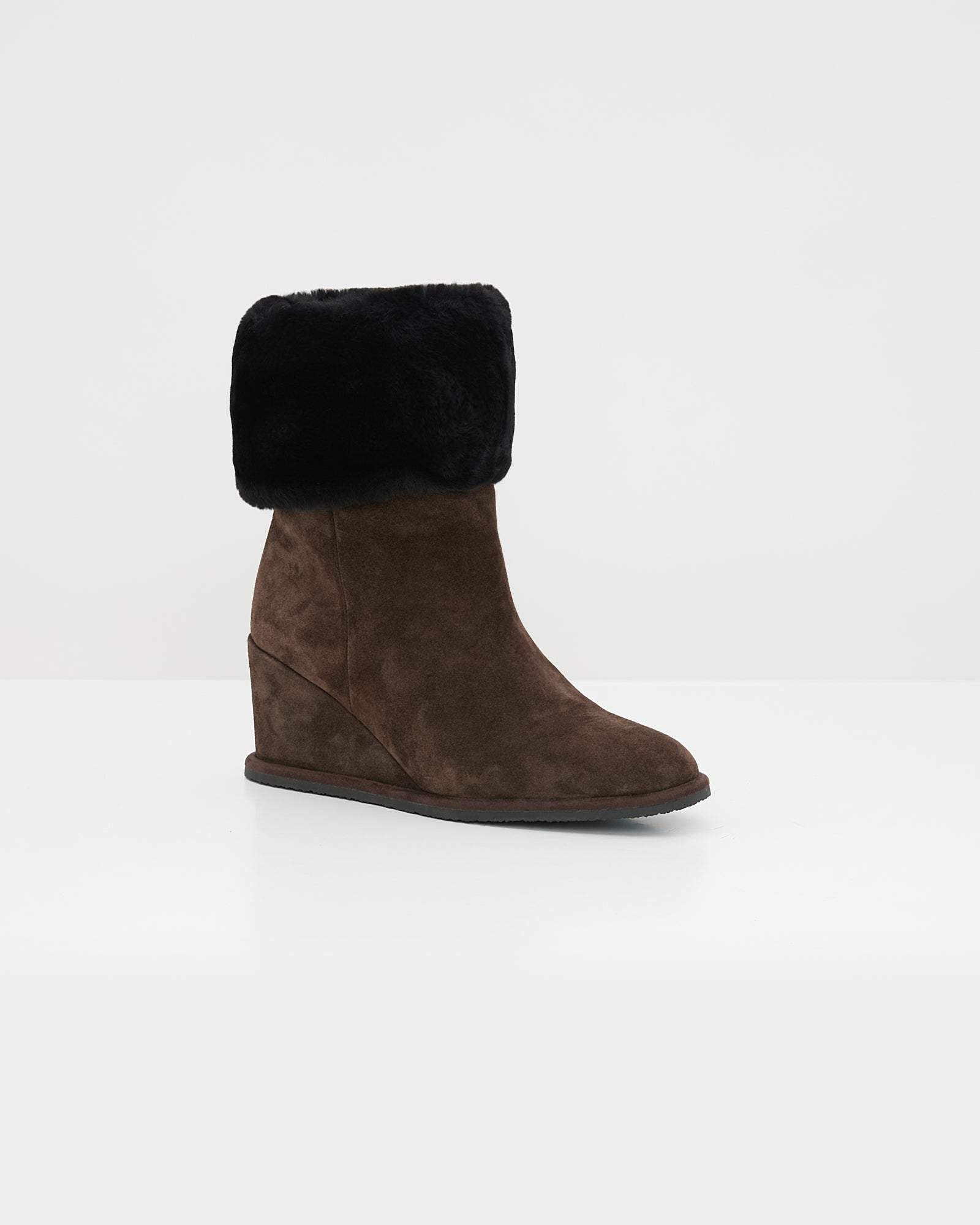 Wedge boots in Merino lambskin shearling -Yves Salomon