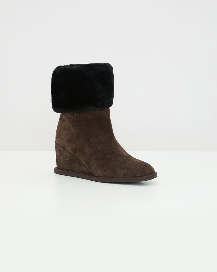 Wedge boots in Merino lambskin shearling -Yves Salomon