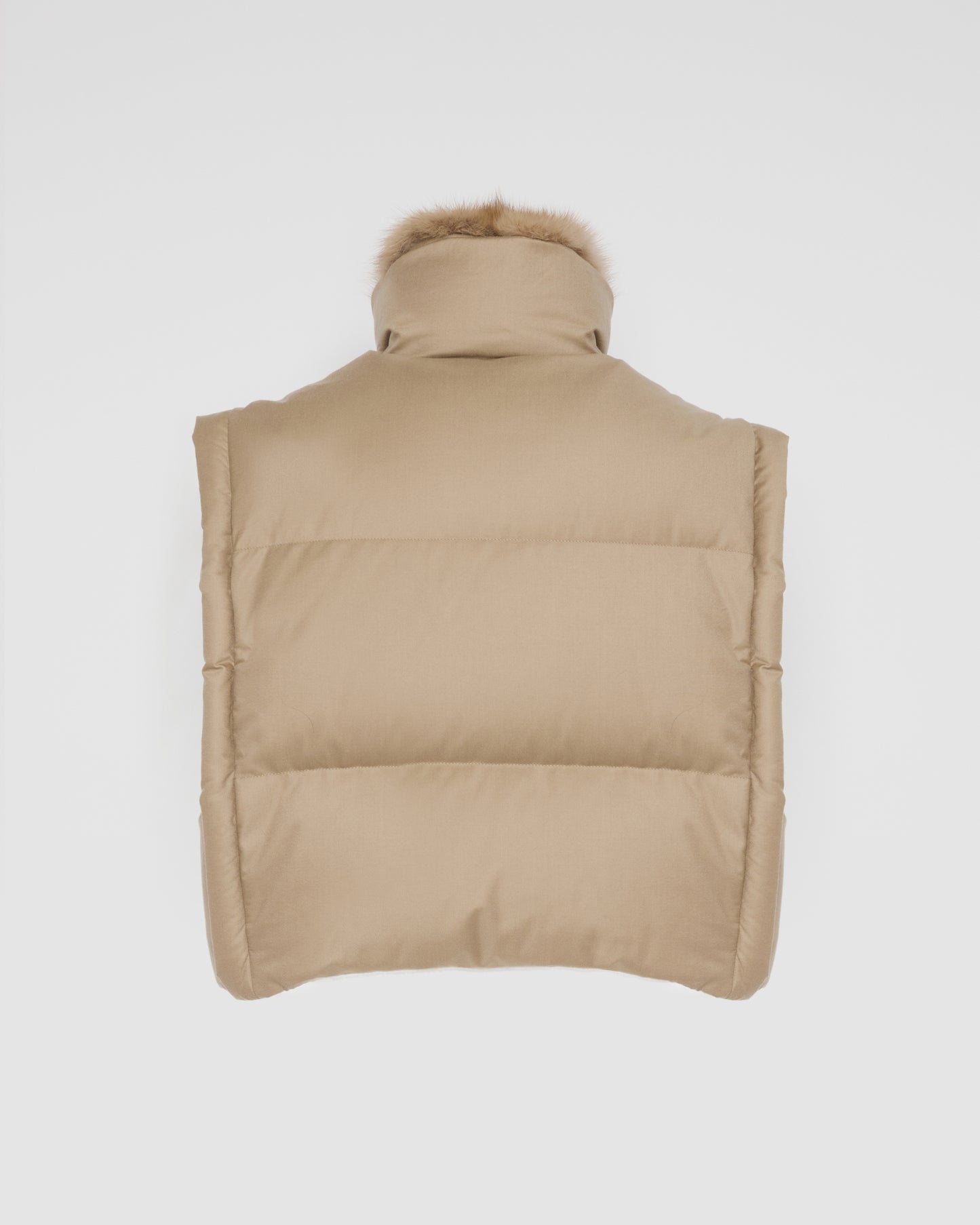 Flannel gilet with sable fur collar
