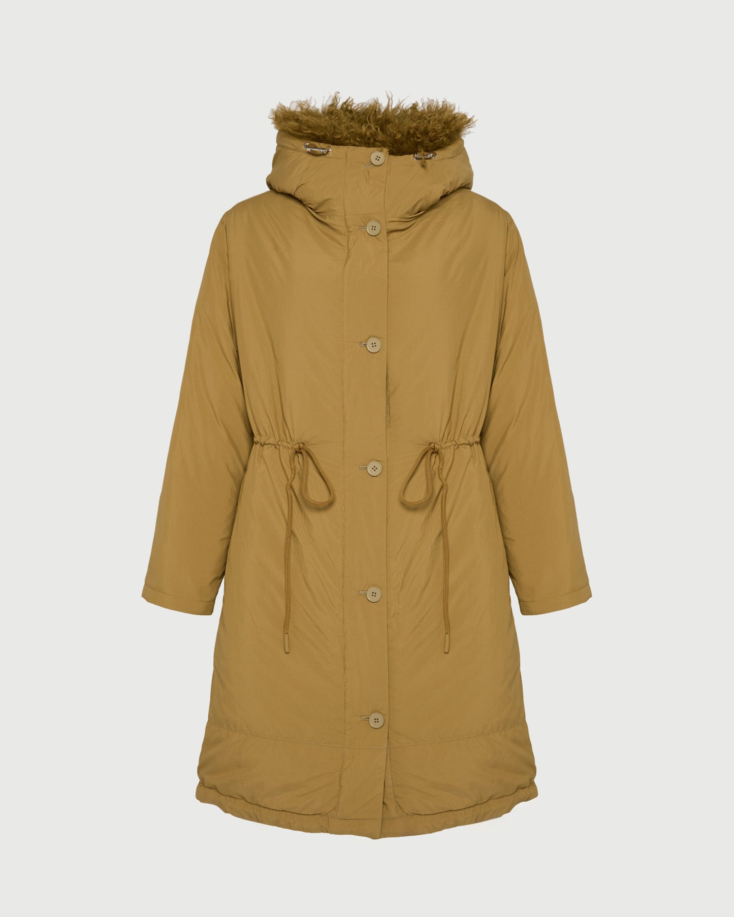 Ultra-light parka with curly lambskin trim -Yves Salomon