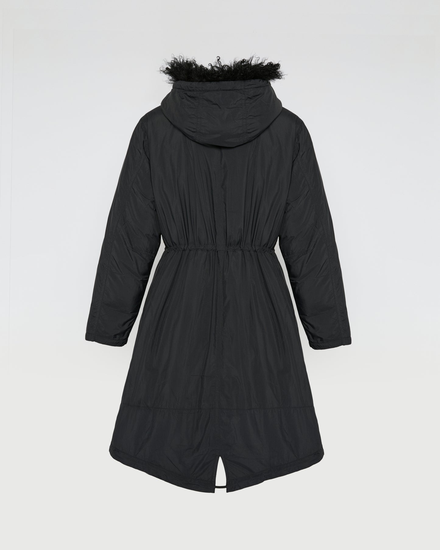 Ultra-light parka with curly lambskin trim -Yves Salomon