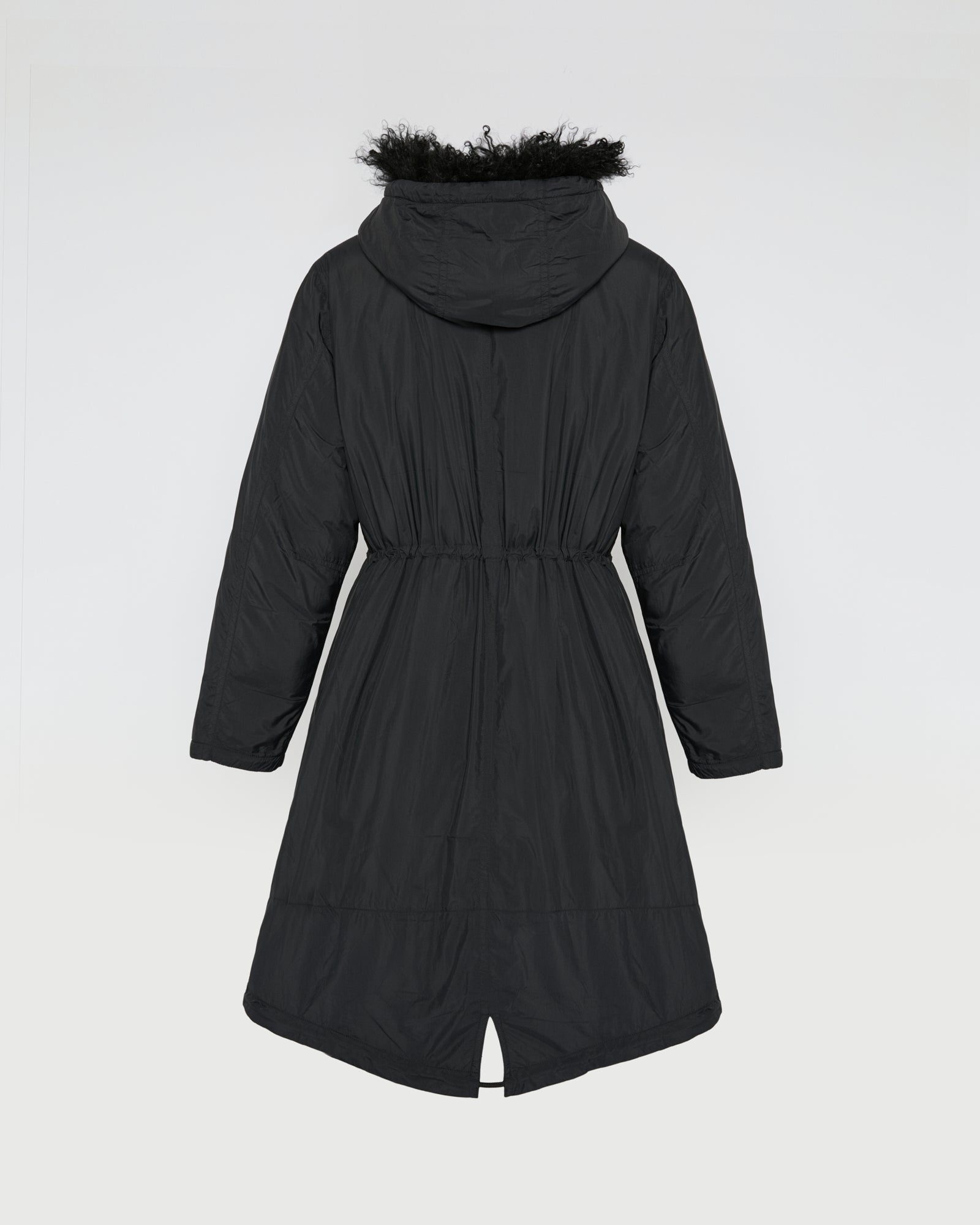 Ultra-light parka with curly lambskin trim -Yves Salomon