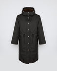 Long parka in technical fabric and mink