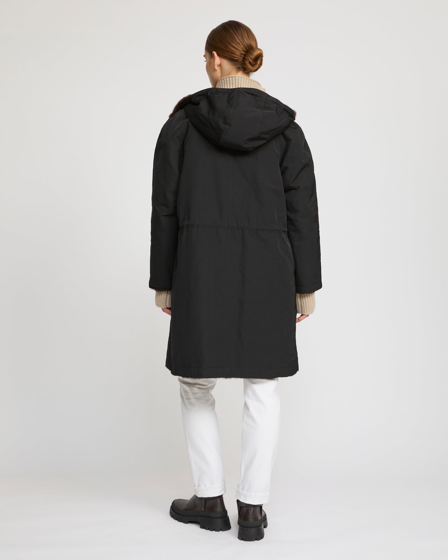 Reversible parka in technical fabric and mink fur -Yves Salomon