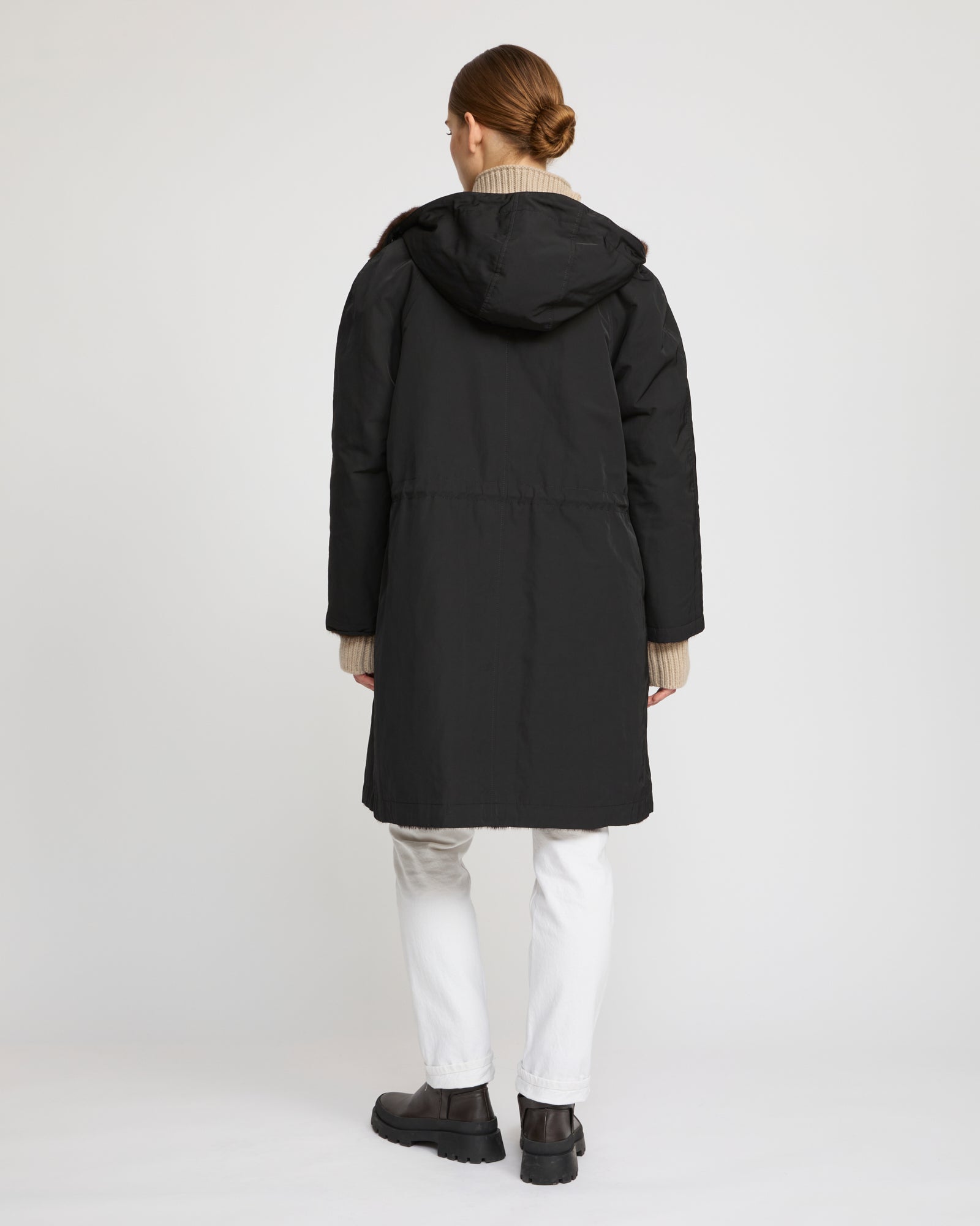 Reversible parka in technical fabric and mink fur -Yves Salomon