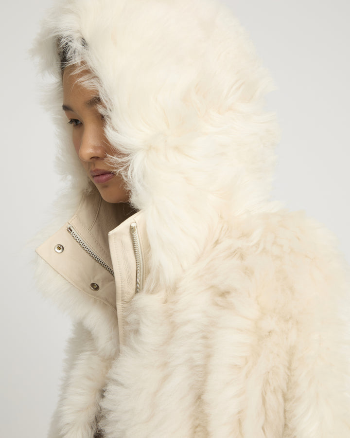 Long Toscana lambskin parka styled coat -Yves Salomon