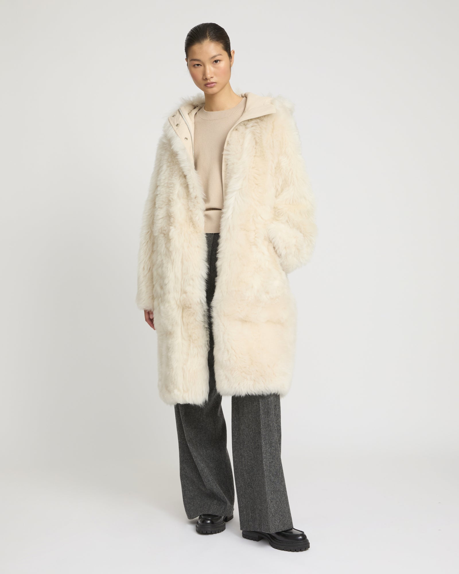 Long Toscana lambskin parka styled coat -Yves Salomon