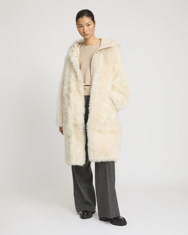 Long Toscana lambskin parka styled coat -Yves Salomon