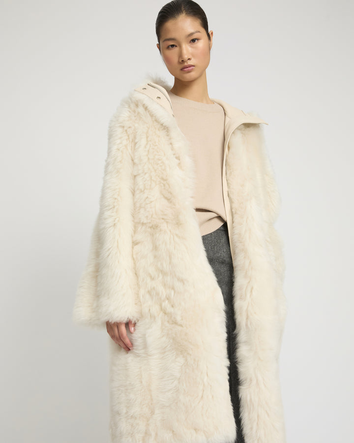 Long Toscana lambskin parka styled coat -Yves Salomon