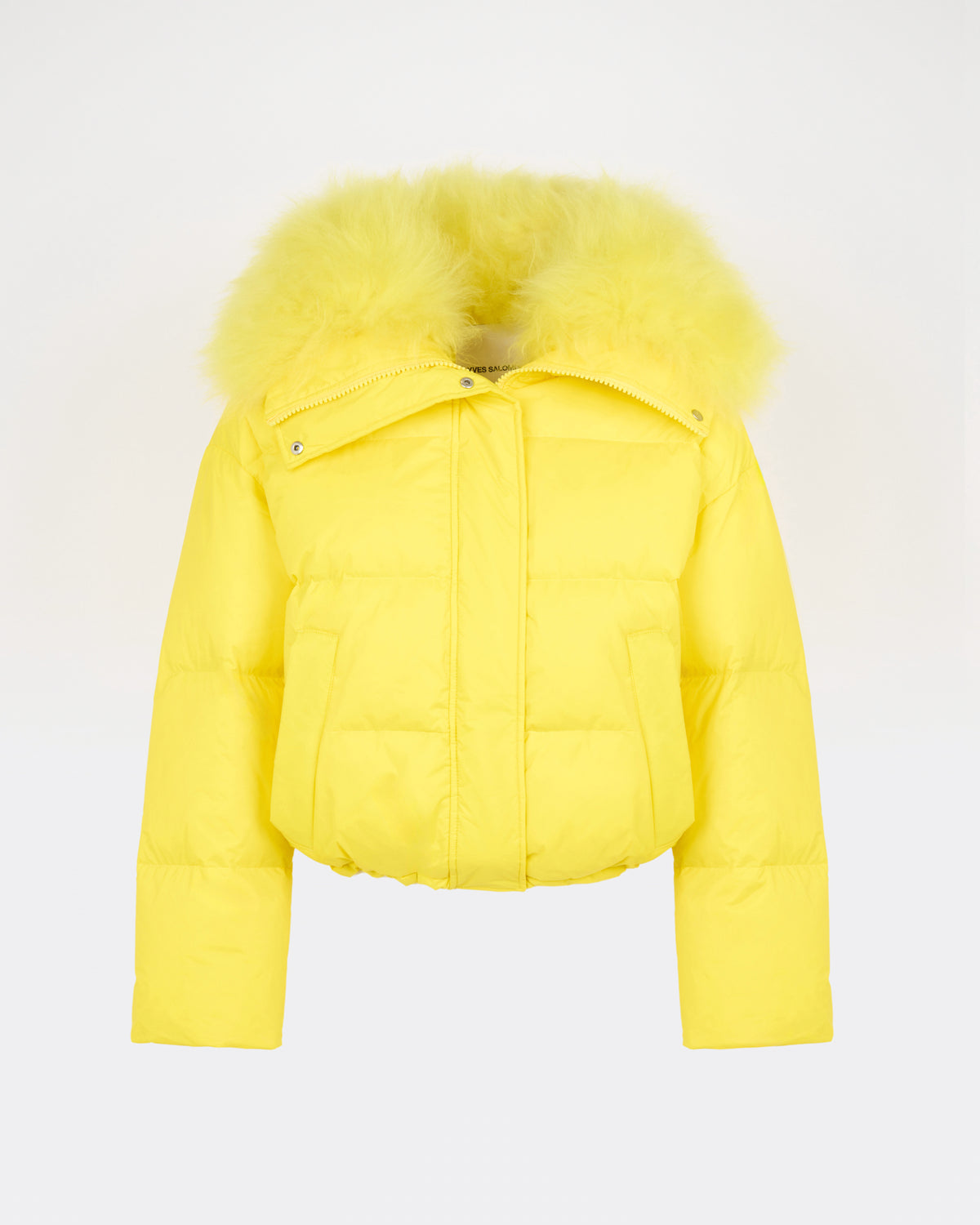 Short down jacket in waterproof technical fabric with airy lambswool trim - Yves Salomon - New Fall/Winter Collection