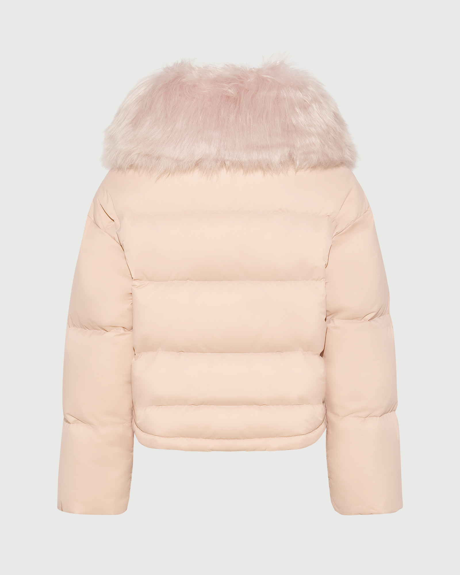 Short down jacket in waterproof technical fabric with airy lambswool trim - Yves Salomon - New Fall Winter Collection