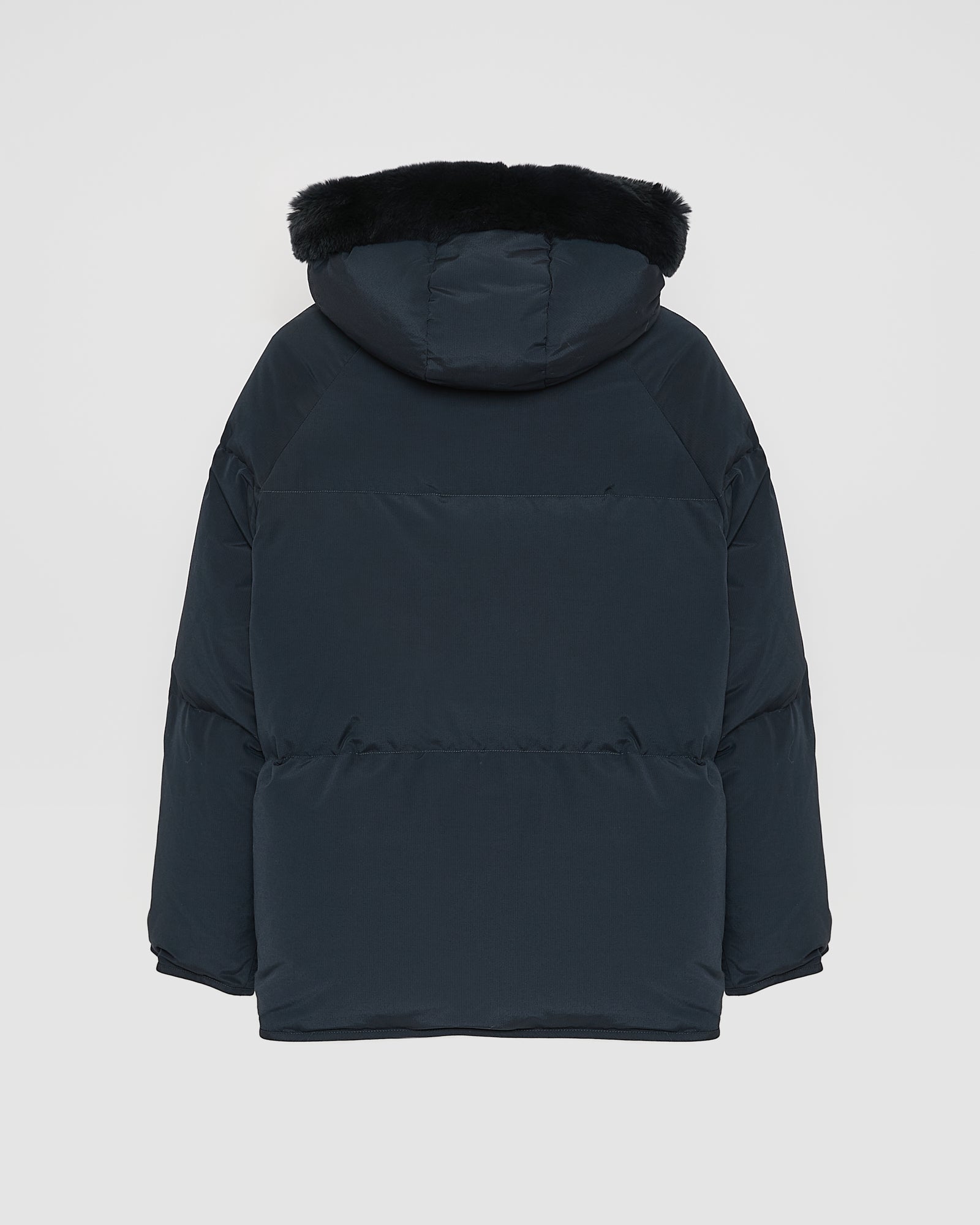 Short down jacket with rex rabbit fur trim -Yves Salomon