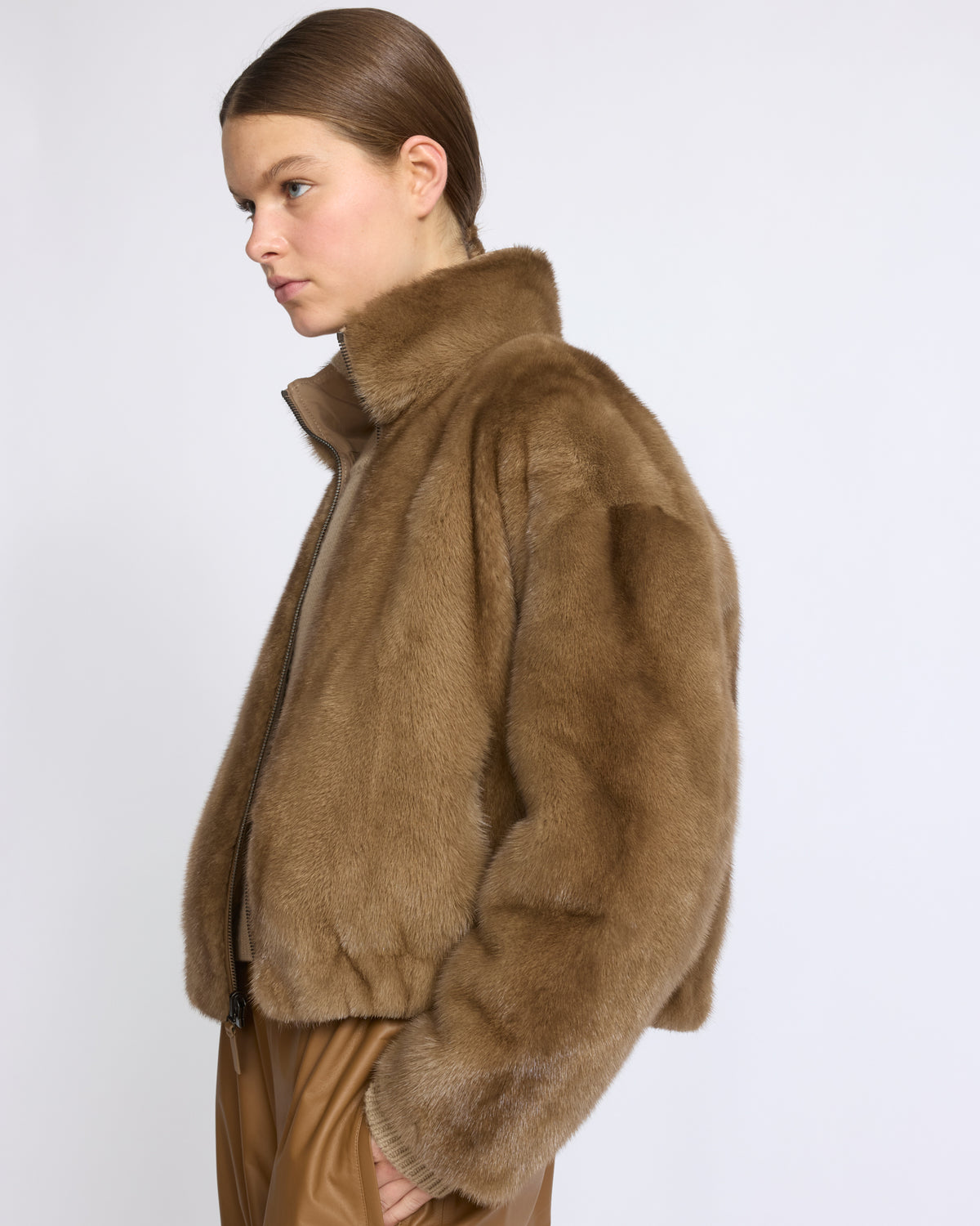 Reversible water-repellent technical fabric jacket with mink fur - Yves Salomon - New Fall/Winter Collection