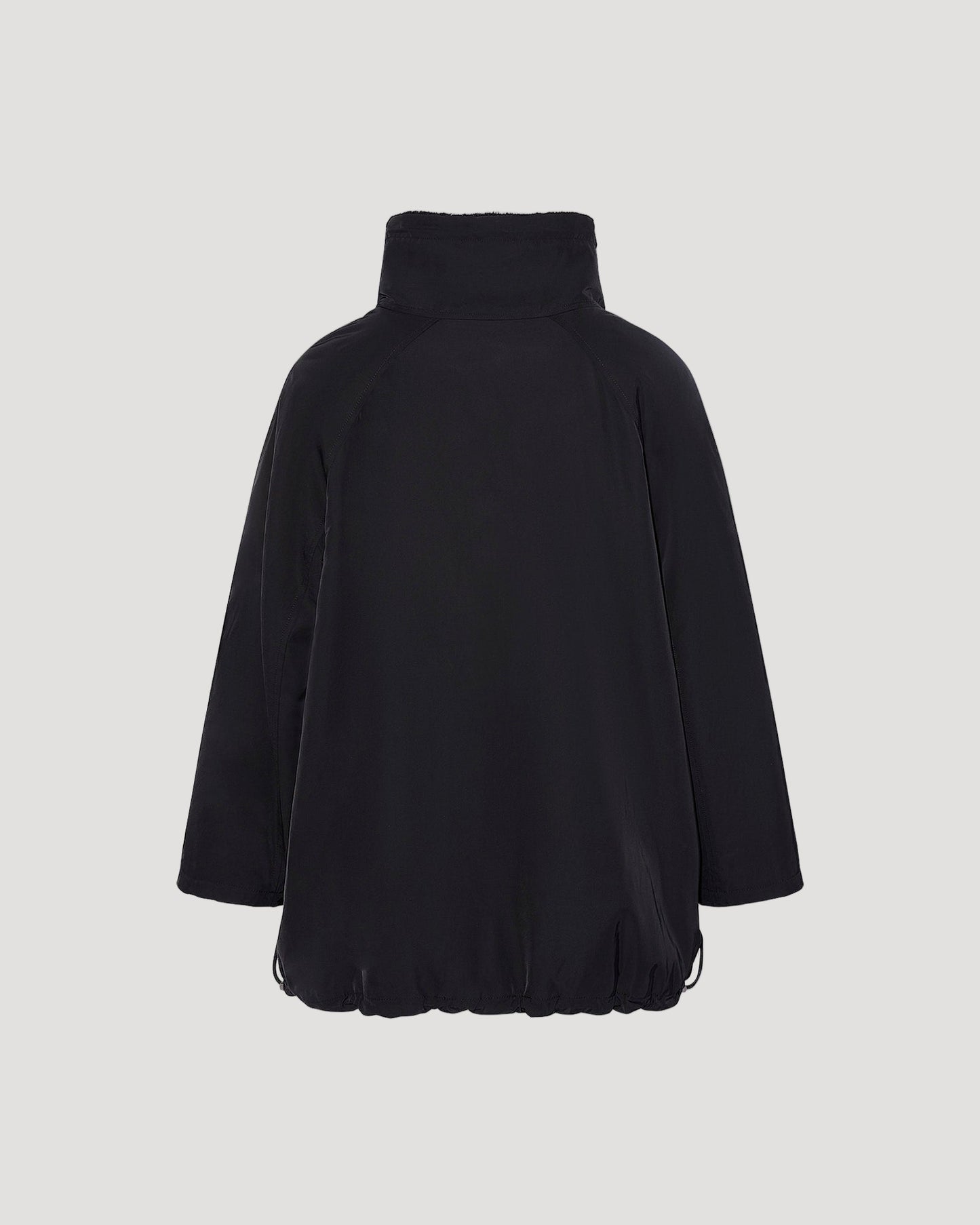 Jacket in mink reversible technical fabric with stand collar