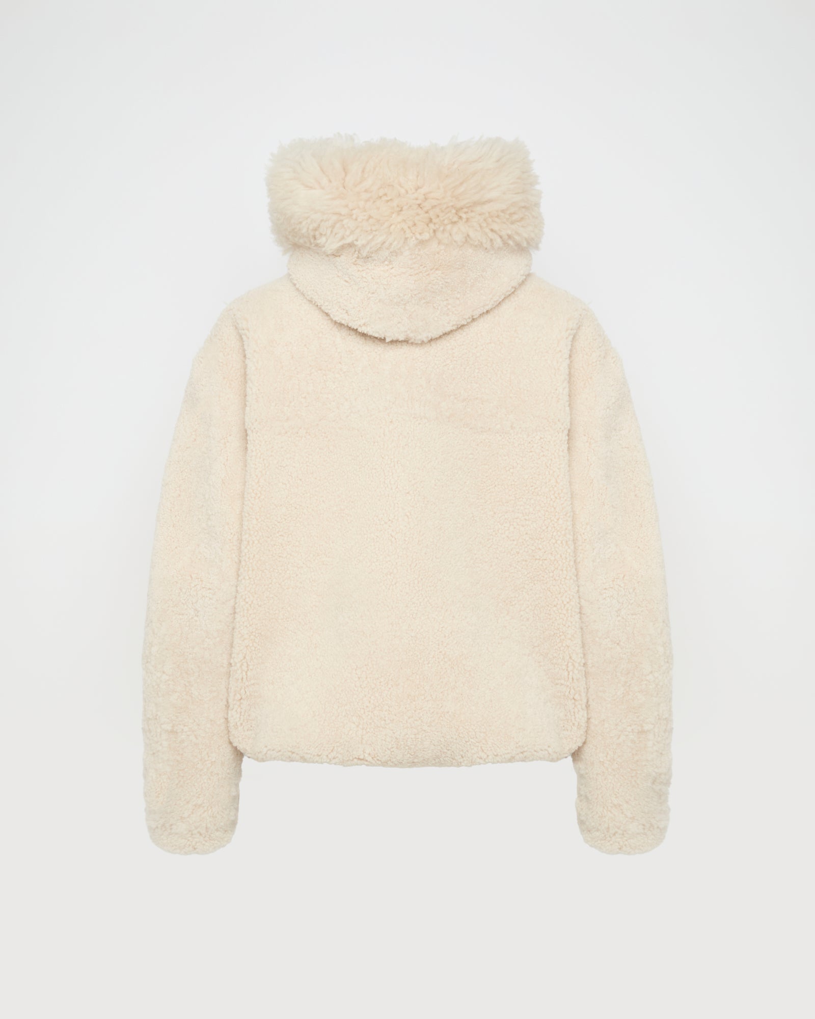 Reversible hooded jacket in lambskin shearling and technical fabric -Yves Salomon