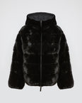 Reversible down jacket in mink fur/fabric
