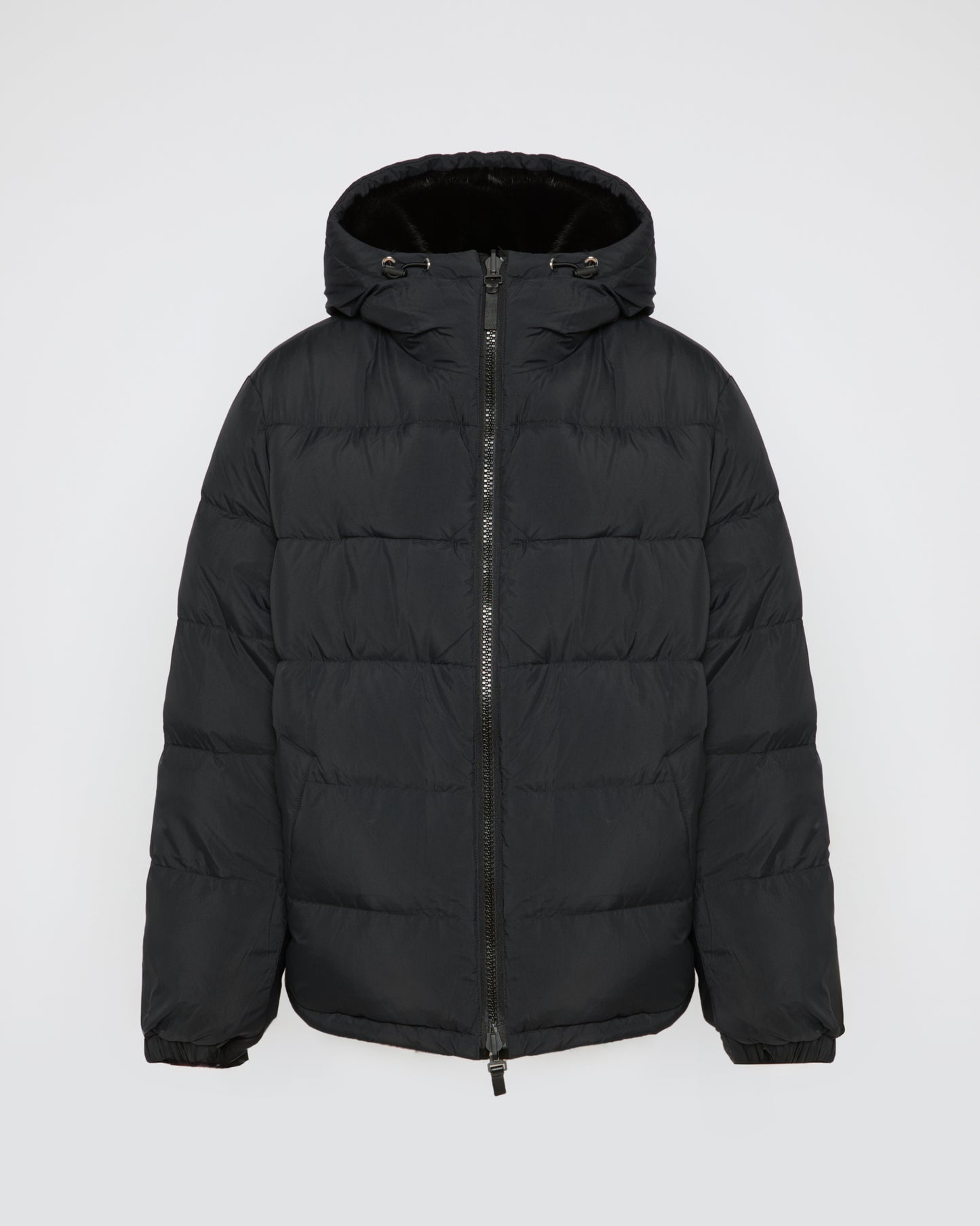 Reversible down jacket in mink fur/fabric