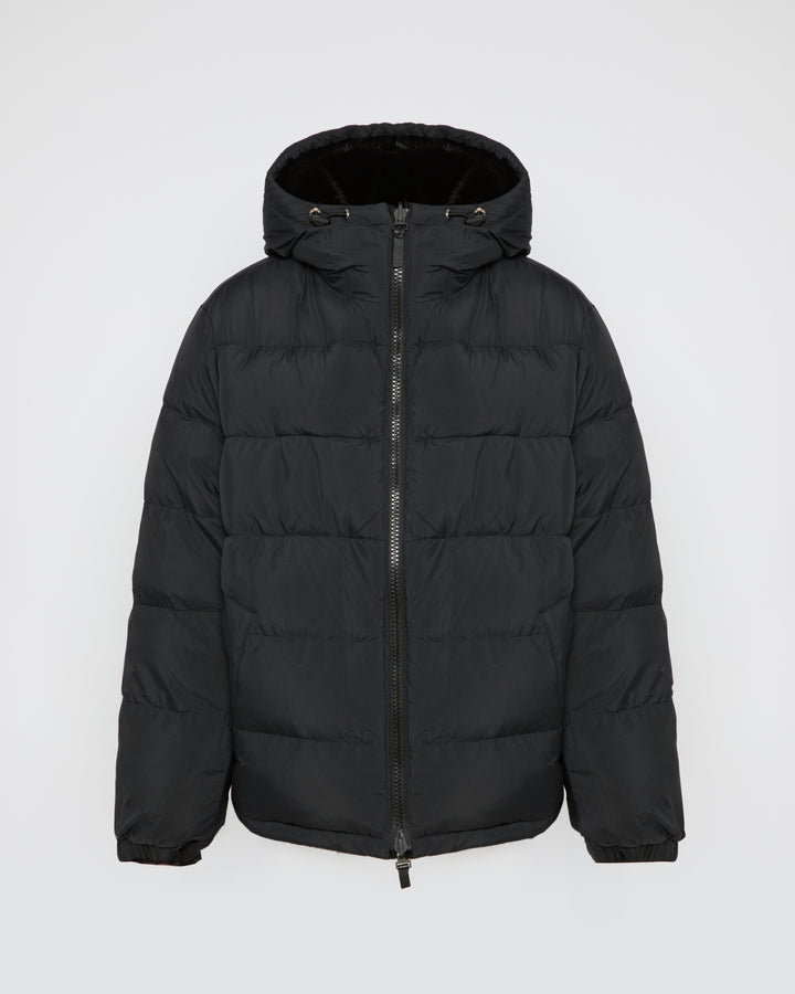 Reversible down jacket in mink fur/fabric