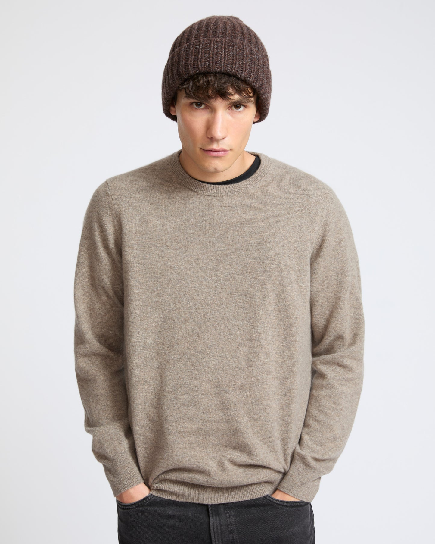 Crew neck knit jumper in 100% cashmere - Yves Salomon - New Fall Winter Collection