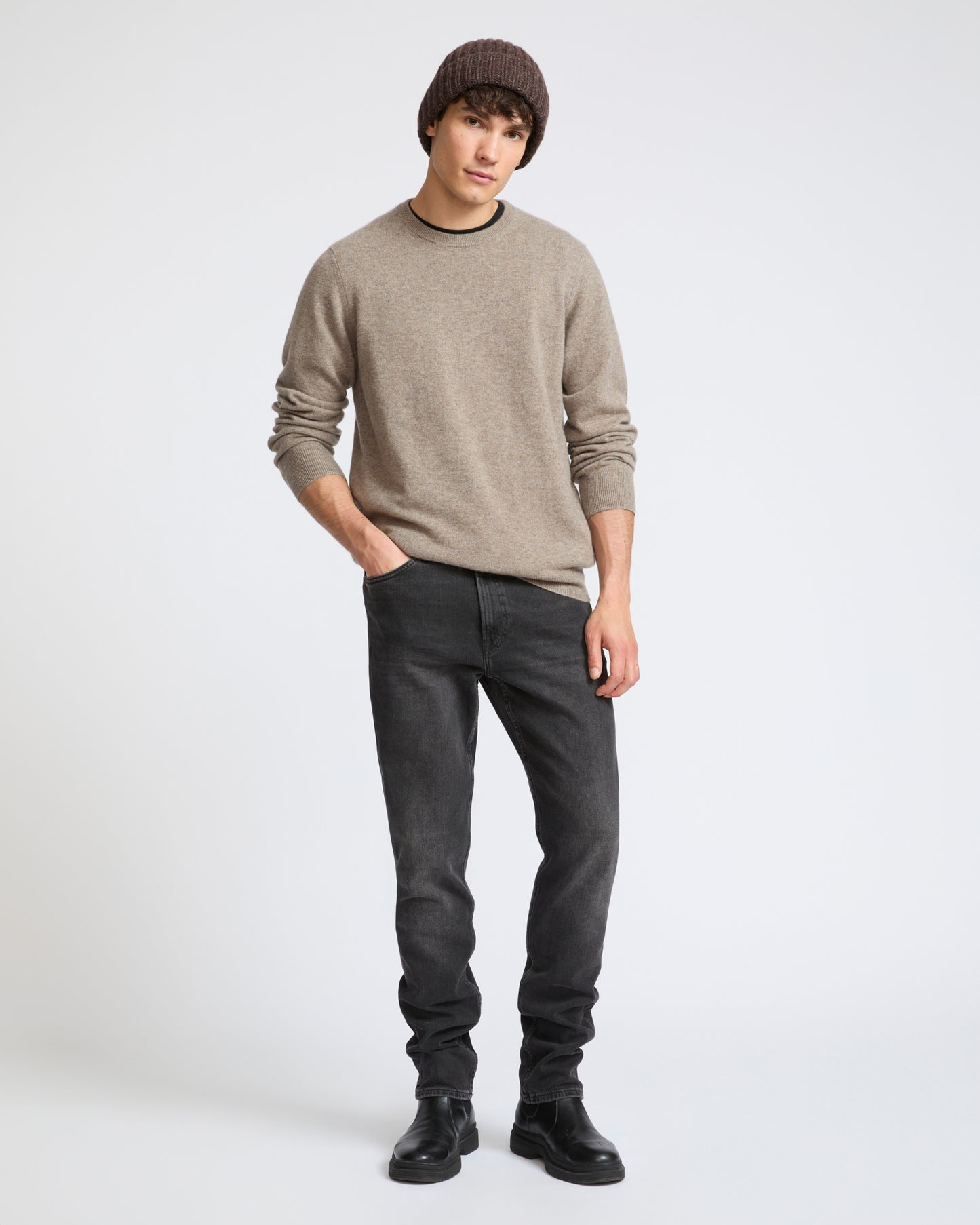 Crew neck knit jumper in 100% cashmere - Yves Salomon - New Fall Winter Collection
