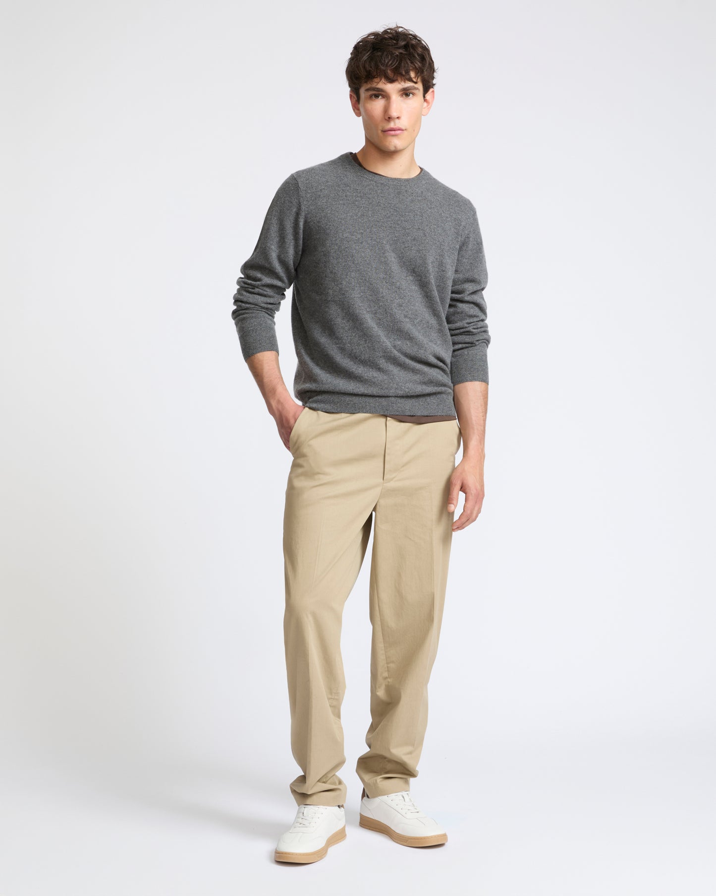 Crew neck knit jumper in 100% cashmere - Yves Salomon - New Fall Winter Collection