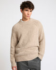Crew neck jumper in 100% cashmere thick knit