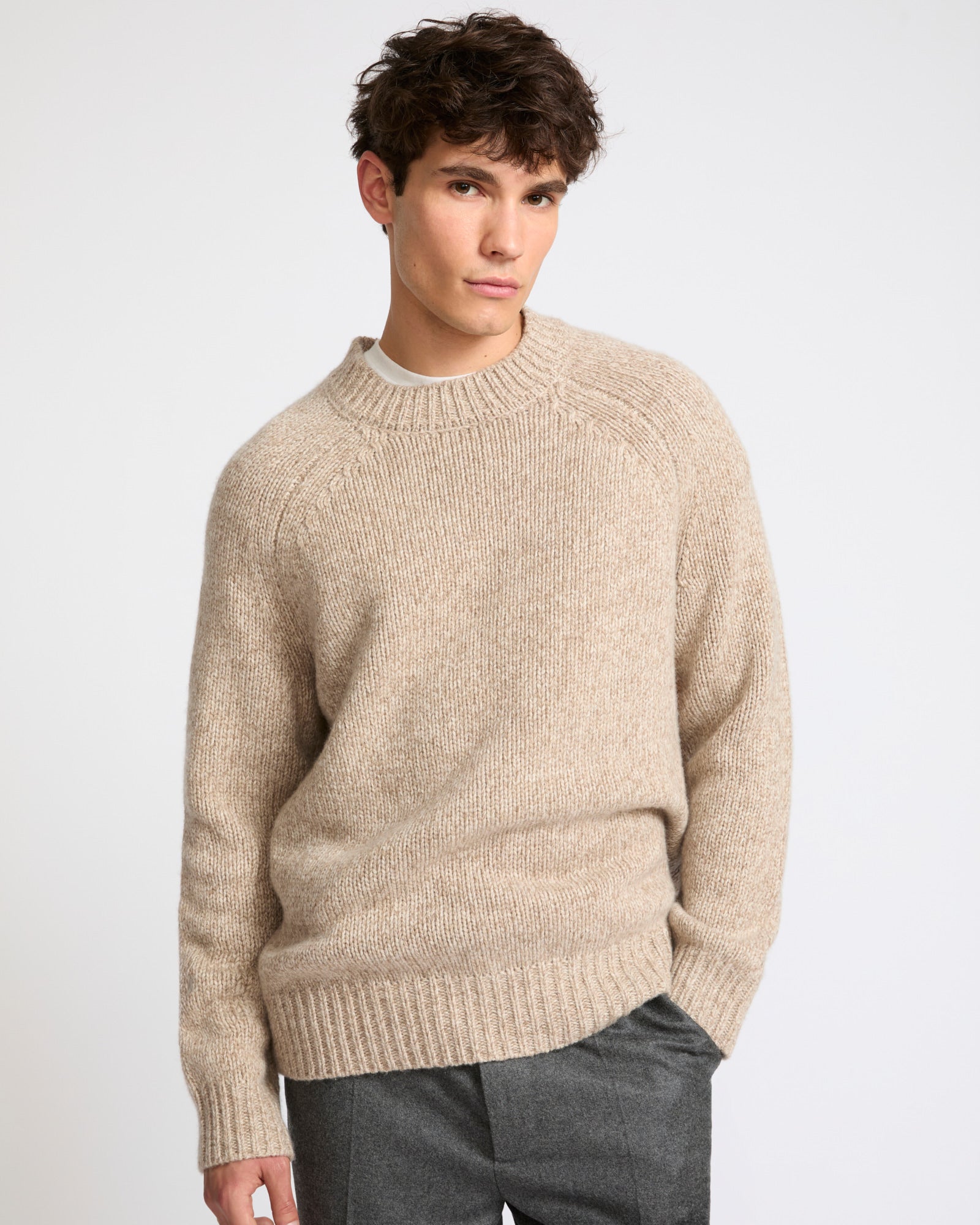 Crew neck jumper in 100% cashmere thick knit - Yves Salomon - New Fall Winter Collection