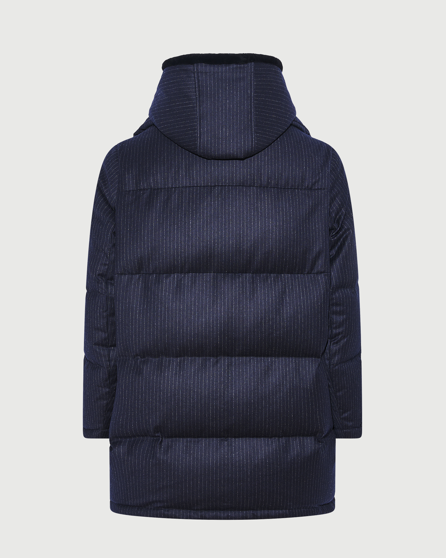 Long down jacket in Loro Piana waterproof jacquard fabric with mink fur bib panel - Yves Salomon - New Fall Winter Collection