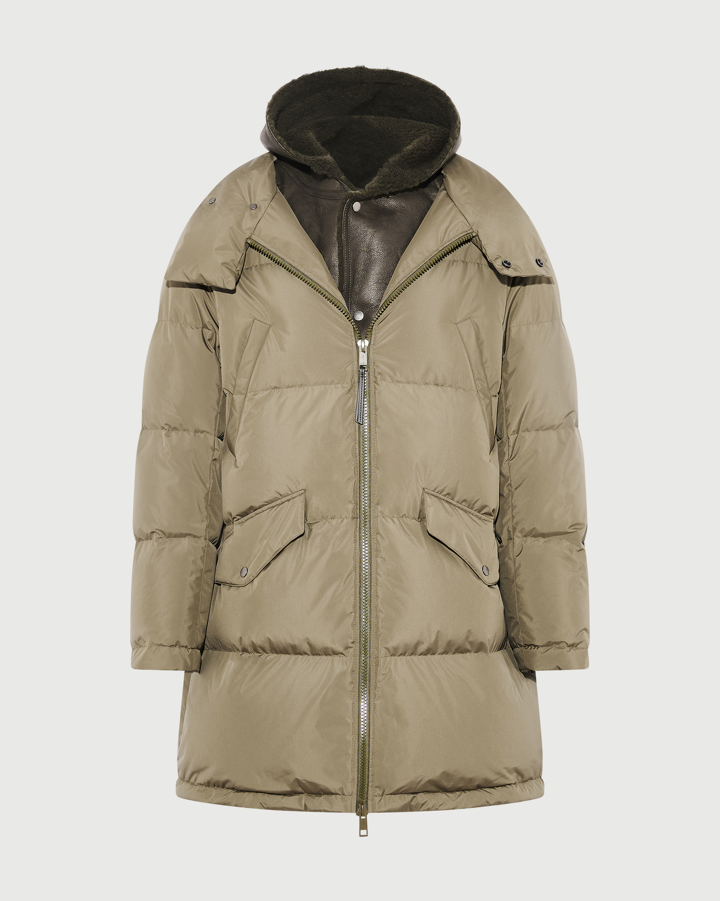 Down jacket with lambskin shearling bib - Yves Salomon - New Fall Winter Collection