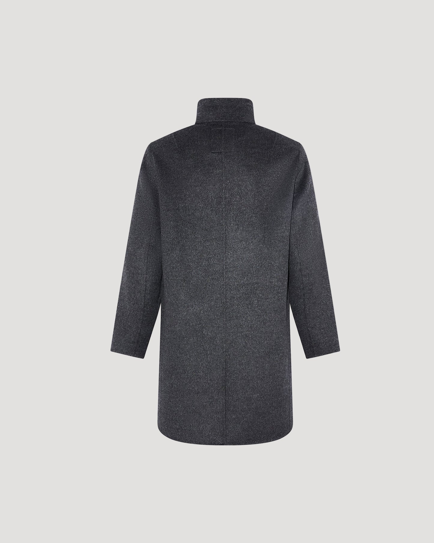Double-sided wool-cashmere fabric coat with mink collar