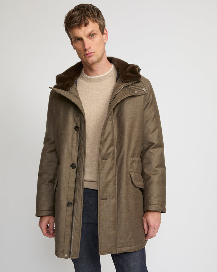 Iconic parka in Loro Piana fabric and mink fur -Yves Salomon
