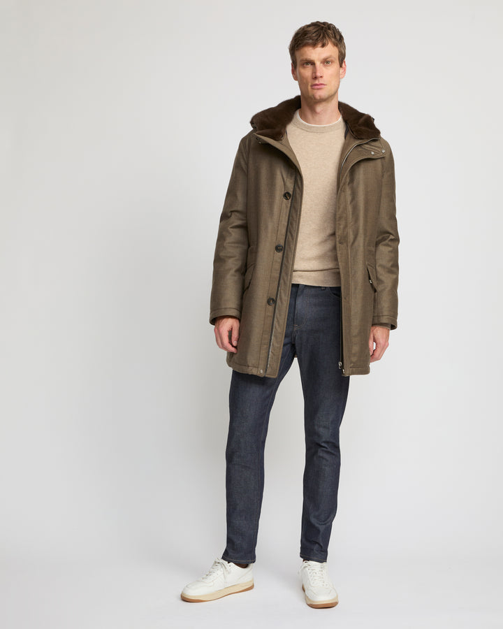 Iconic parka in Loro Piana fabric and mink fur -Yves Salomon