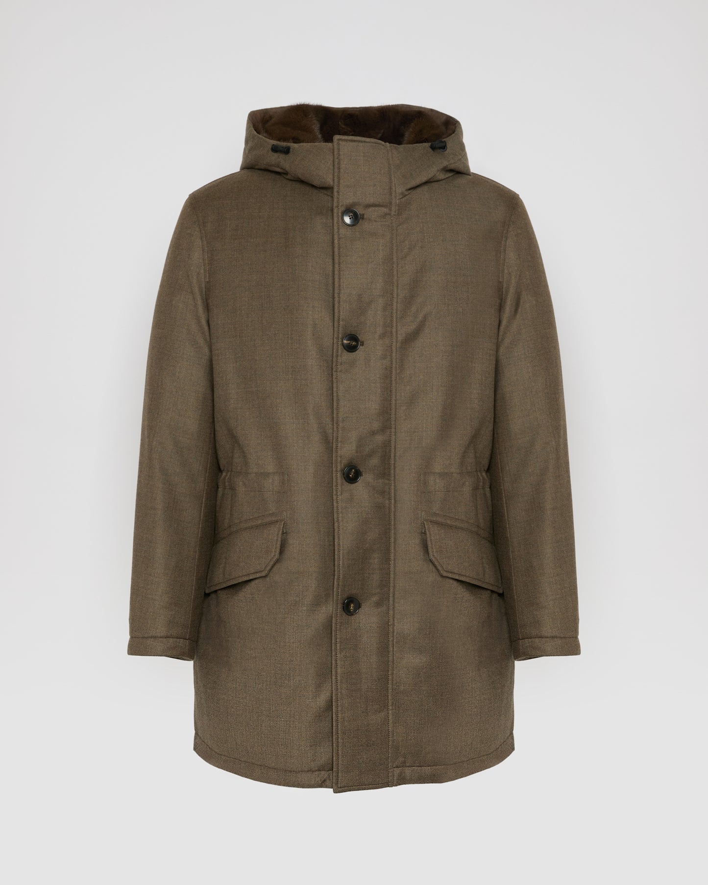 Iconic parka in Loro Piana fabric and mink fur -Yves Salomon