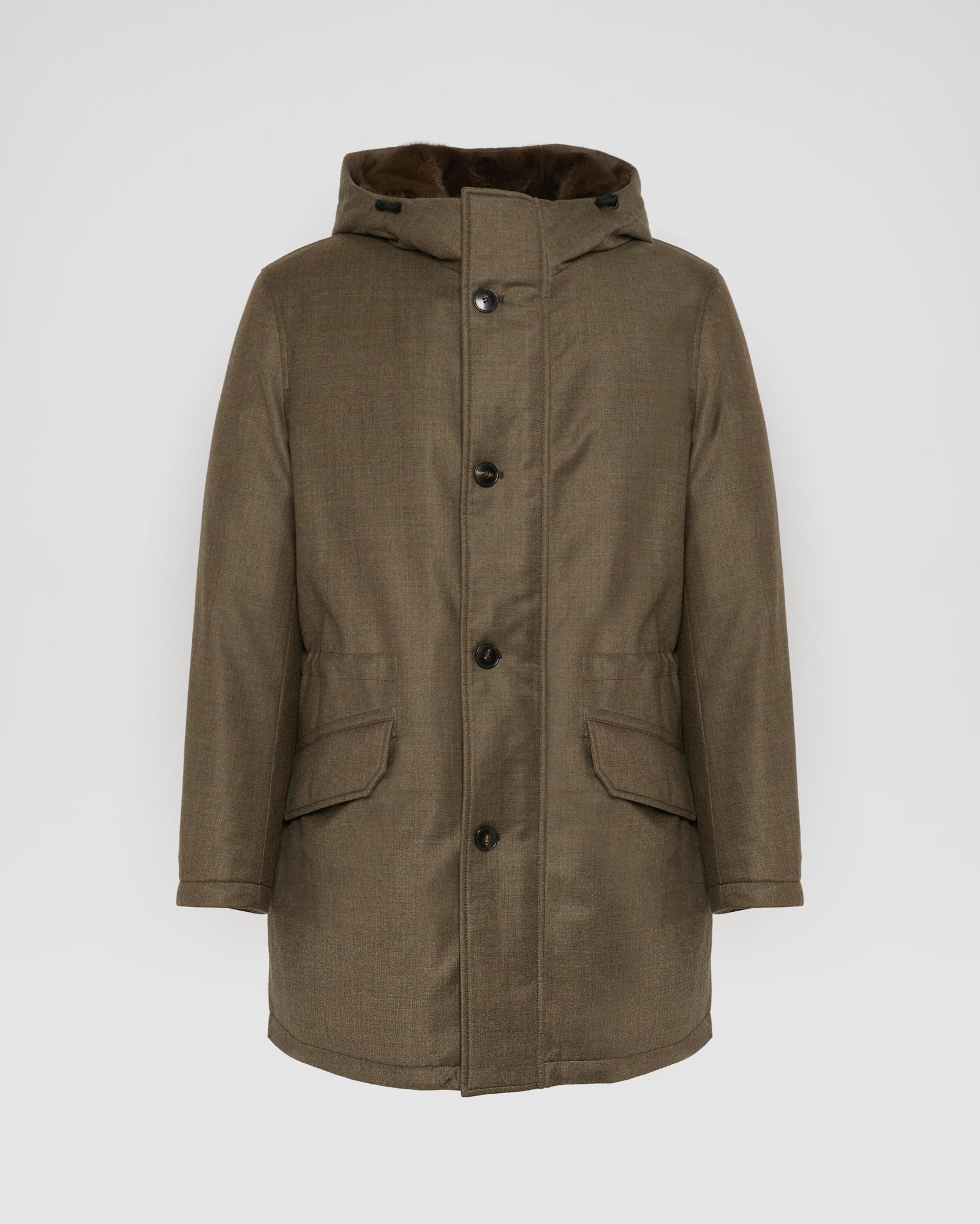 Iconic parka in Loro Piana fabric and mink fur -Yves Salomon