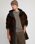 Reversible mink fur parka