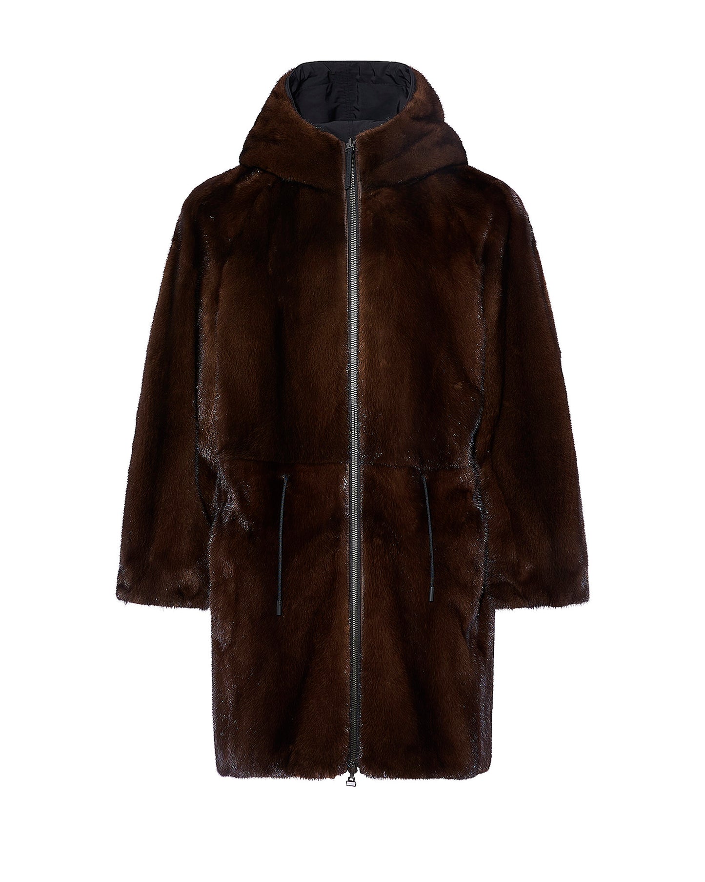 Reversible mink fur parka