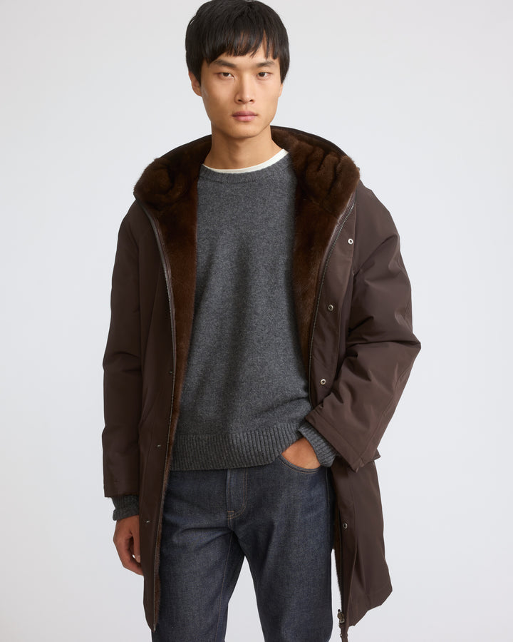 Reversible long-haired mink fur and technical fabric parka - Yves Salomon - New Fall/Winter Collection