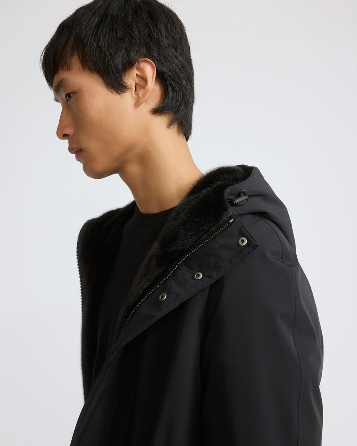 Reversible long-haired mink fur and technical fabric parka - Yves Salomon - New Fall/Winter Collection