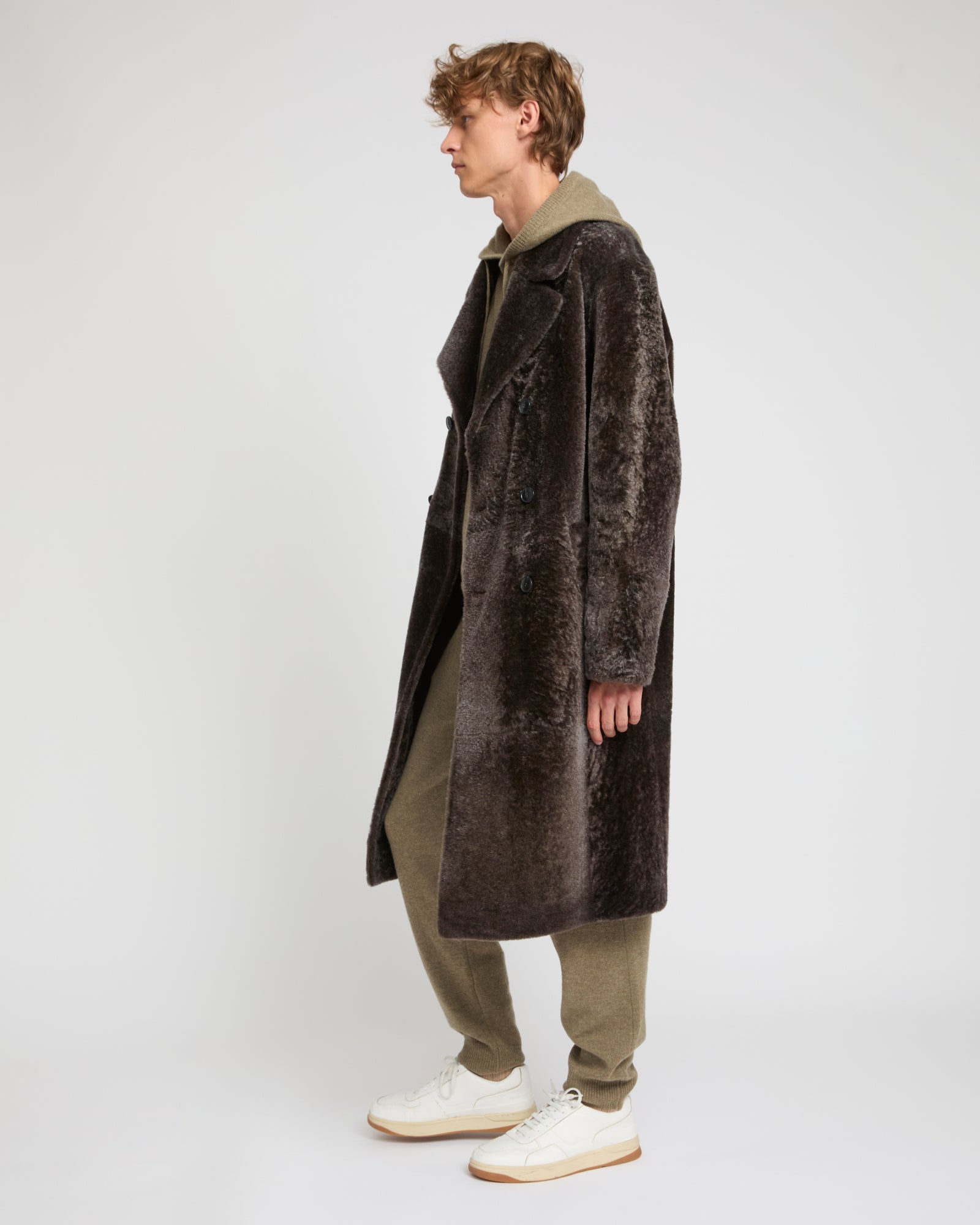 7/8 coat in Lacon shearling lambskin -Yves Salomon